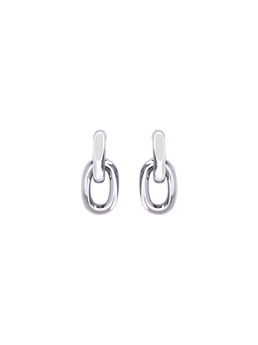 Rabanne Double Xl Earrings — Silver Resin; Alluminio