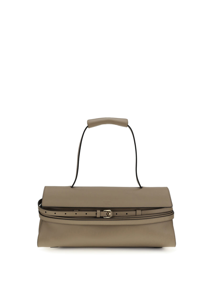 Moschino Shoulder Bag — Beige Calf Leather Bos Taurus