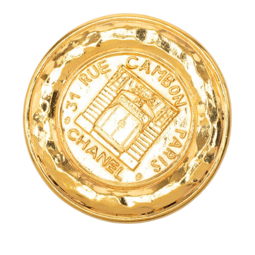 Gold Plated 31 Rue Cambon Medallion Pin Brooch - Image 1