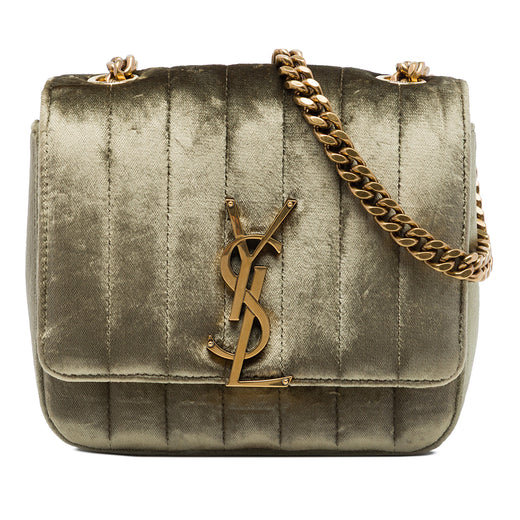 Small Velvet Monogram Vicky Chain Bag - Image 1