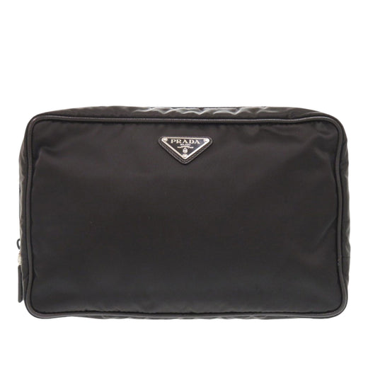 Saffiano Trimmed Tessuto Clutch - Image 1