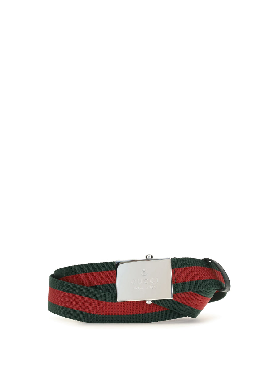 Gucci Web Ribbon Belt — Multicolor Vrv/verde Cotton