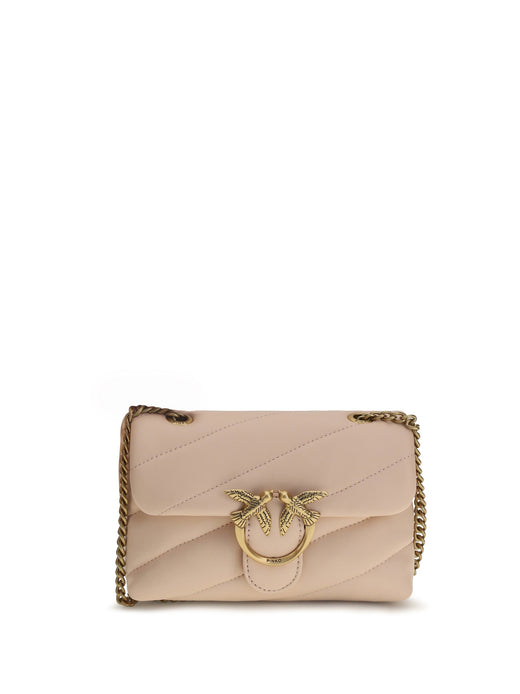 Pinko Love Baby Shoulder Bag — Beige Calf Leather Bos Taurus