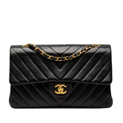 Medium Classic Chevron Lambskin Double Flap - Image 1