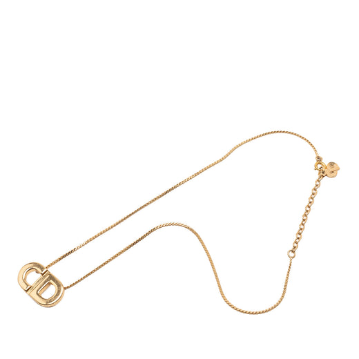 Gold Plated CD Logo Pendant Necklace - Image 1