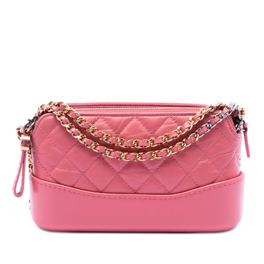Quilted Aged Calfskin Gabrielle Double Zip Clutch with Chain - Image 1