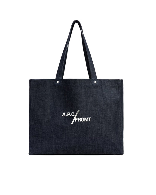 A.p.c. Logo-Print Cotton Canvas Tote Bag — Navy