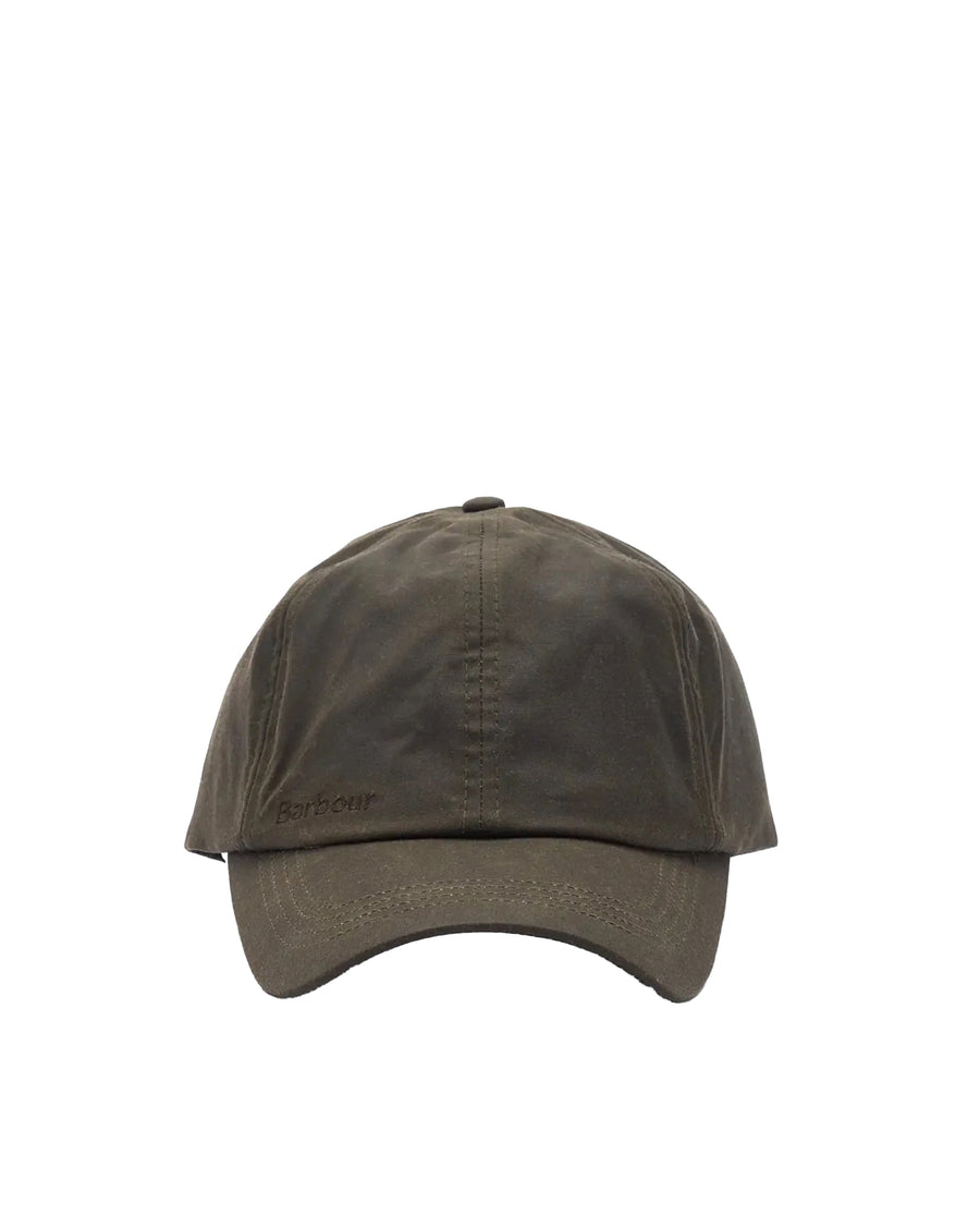 Barbour Mha0005 Waxed Cotton Baseball Cap — Olive Caps