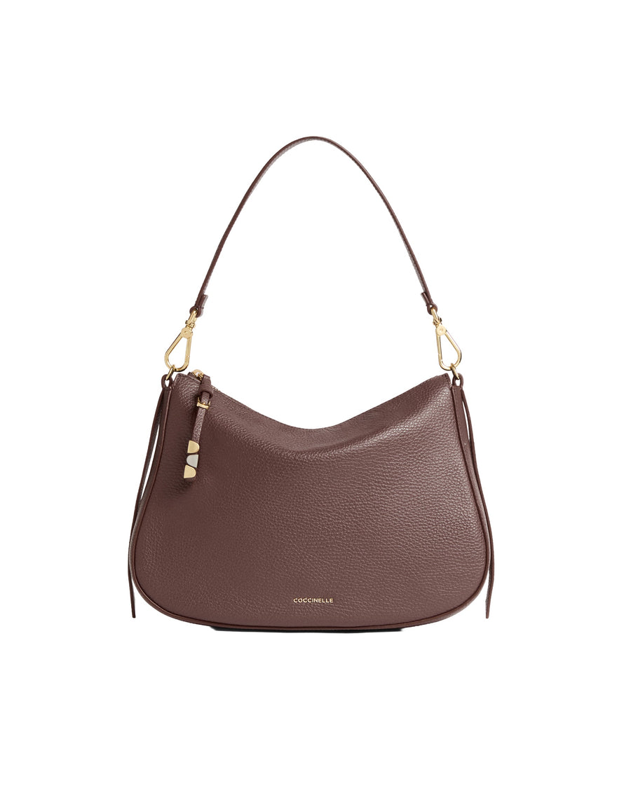 Coccinelle Nory Shoulder Bag — Brown Bovine Leather