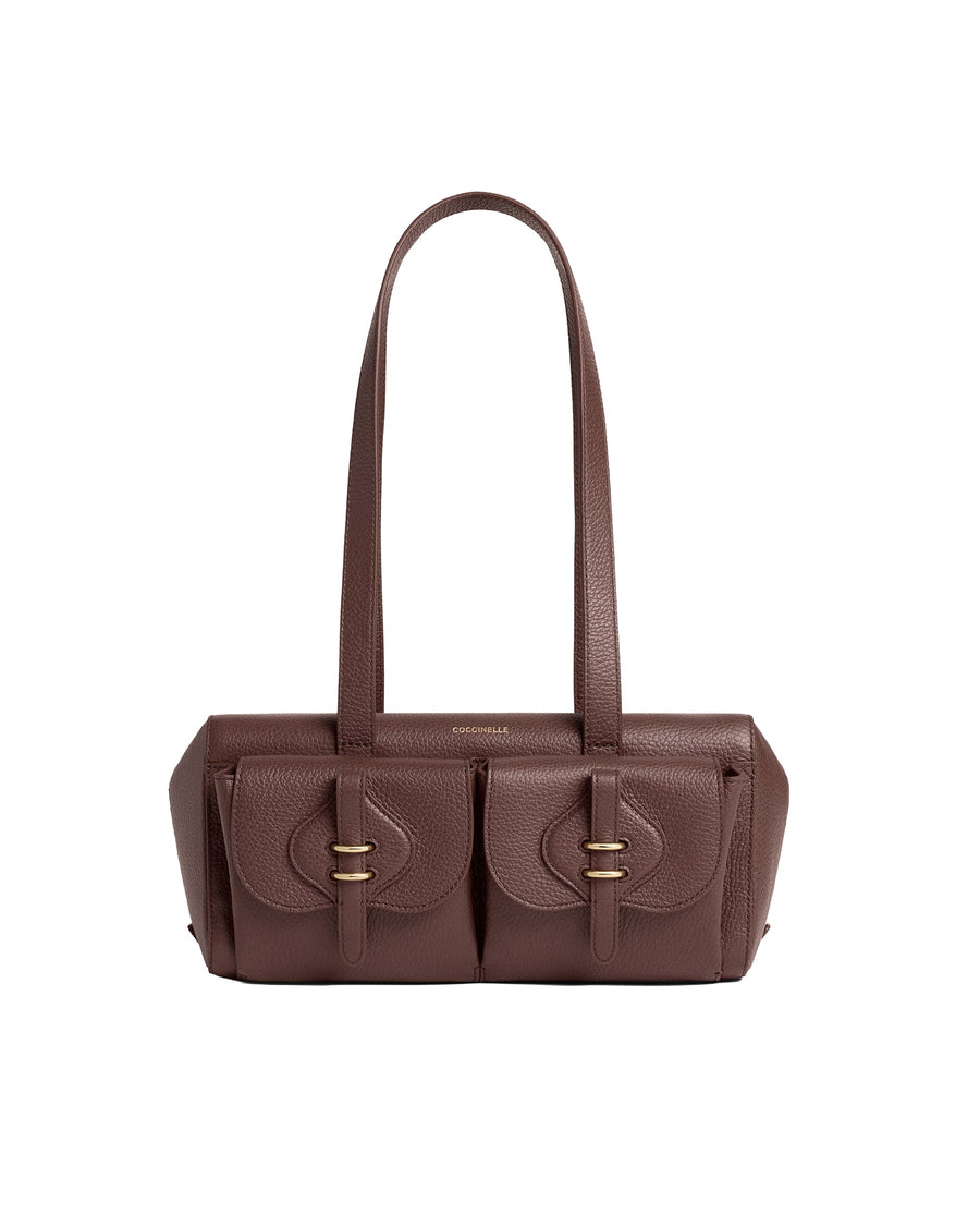 Coccinelle Mavery Pocket Shoulder Bag — Brown