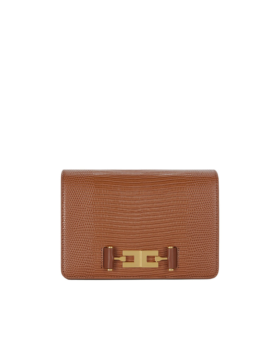 Elisabetta Franchi Shoulder Bag — Bronze Polyester Polyurethane