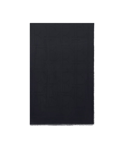 Elisabetta Franchi Logo-Jacquard Viscose-Modal Scarf — Black Viscose Modal Scarfs