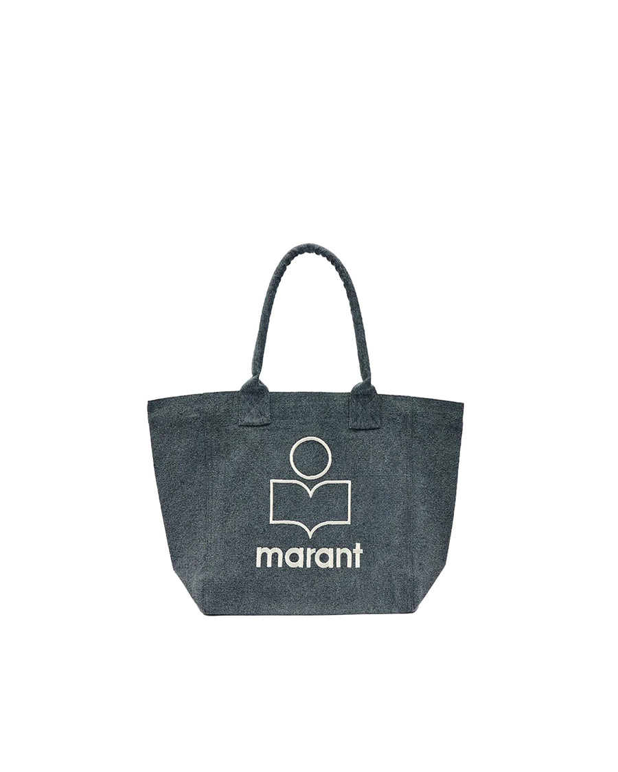 Isabel Marant Embroidered Logo Tote Bag — Black Cotton
