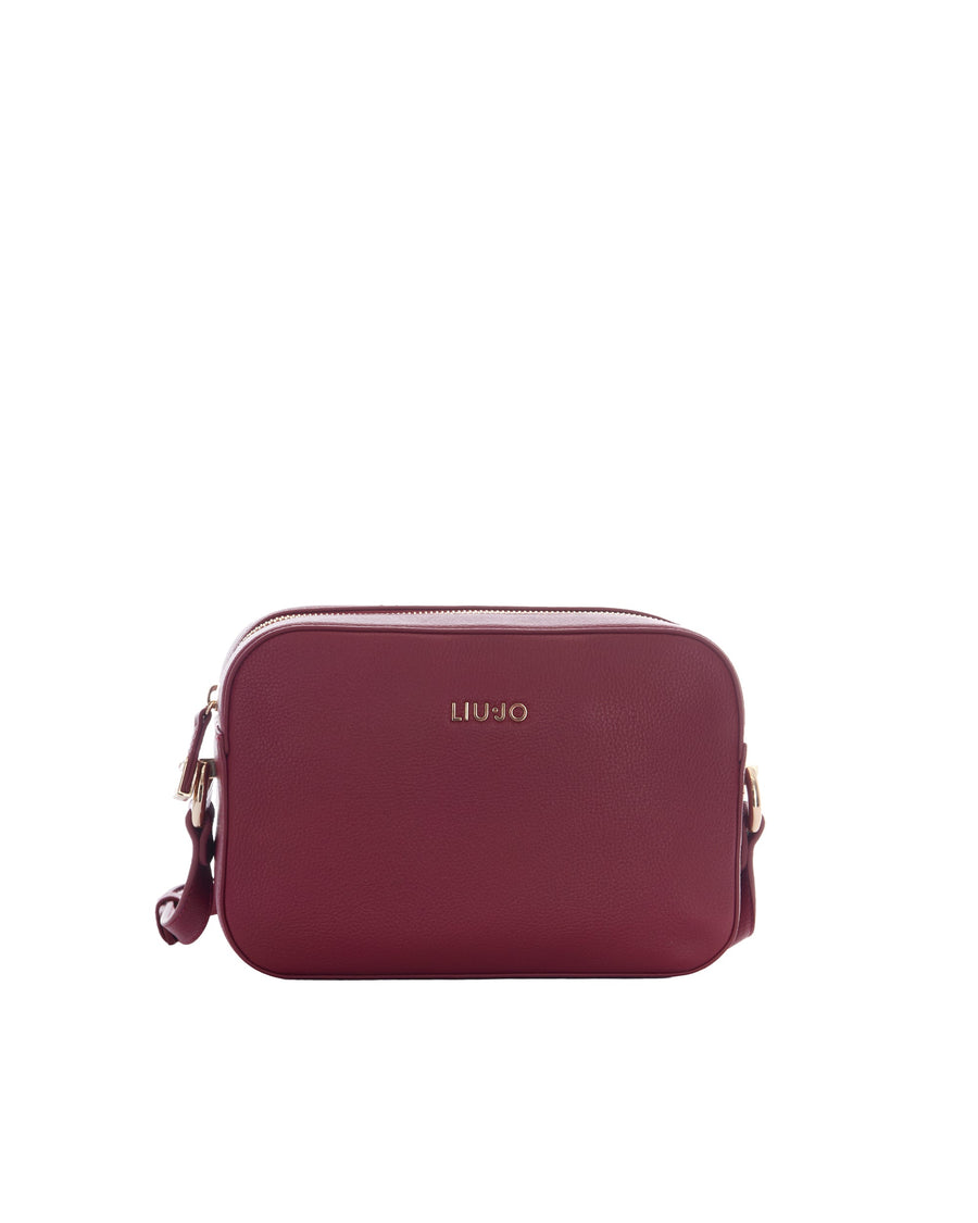 Liu Jo Pebbled Eco-Leather Camera Case Shoulder Bag — Red Polyurethane