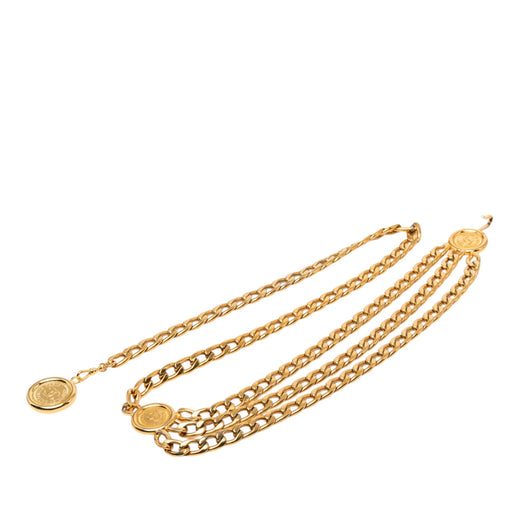 CC Gold Plated 31 Rue Cambon Medallion Triple Chain Belt - Image 1