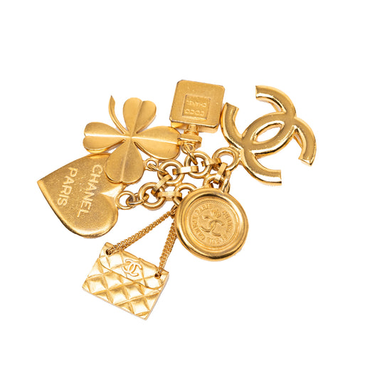 CC Gold Plated Icon Charm Pin Brooch - Image 1