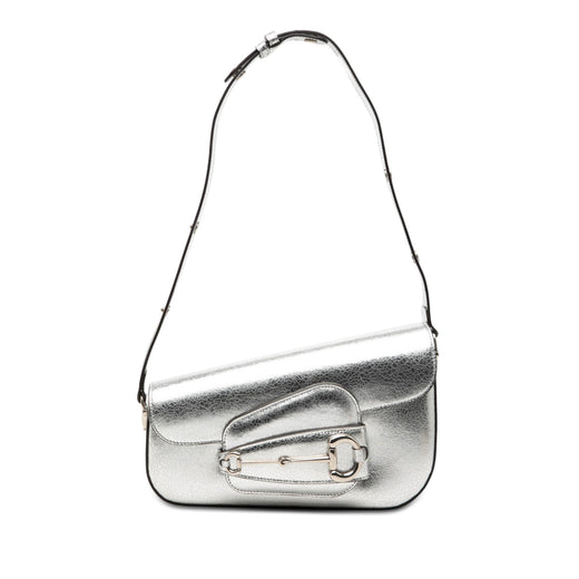 Metallic Textured Calfskin Asymmetric Horsebit 1955 Shoulder Bag - Image 1
