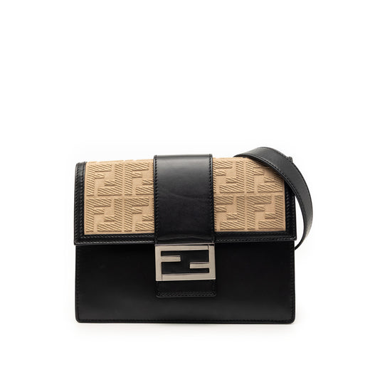 Calfskin and Canvas FF 1974 Flat Baguette Crossbody - Image 1
