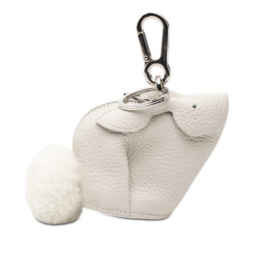 Pebbled Calfskin Bunny Bag Charm Coin Pouch - Image 1