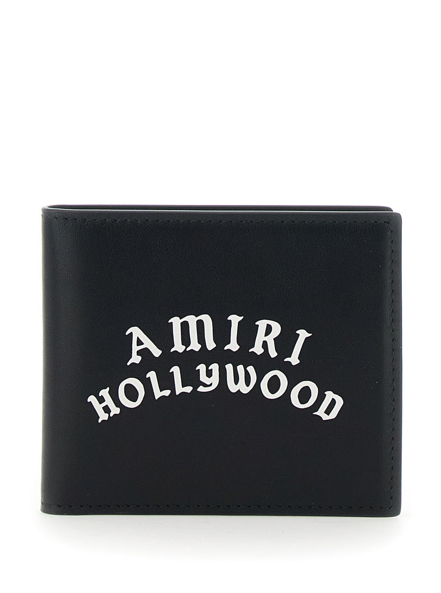 Amiri Logo-Lettering Bi-Fold Wallet — Black Bovine