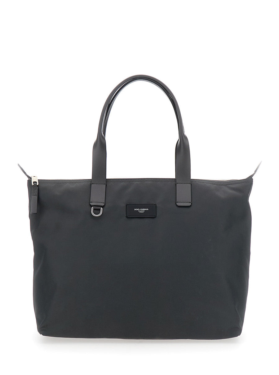 Dolce & Gabbana Nylon Technical Tote Bag — Gray Polyamide