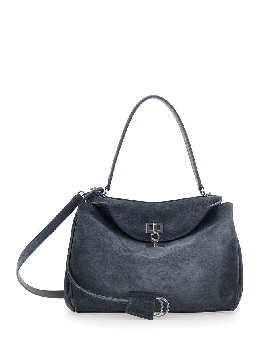 Balenciaga Rodeo Shoulder Bag — Gray Suede