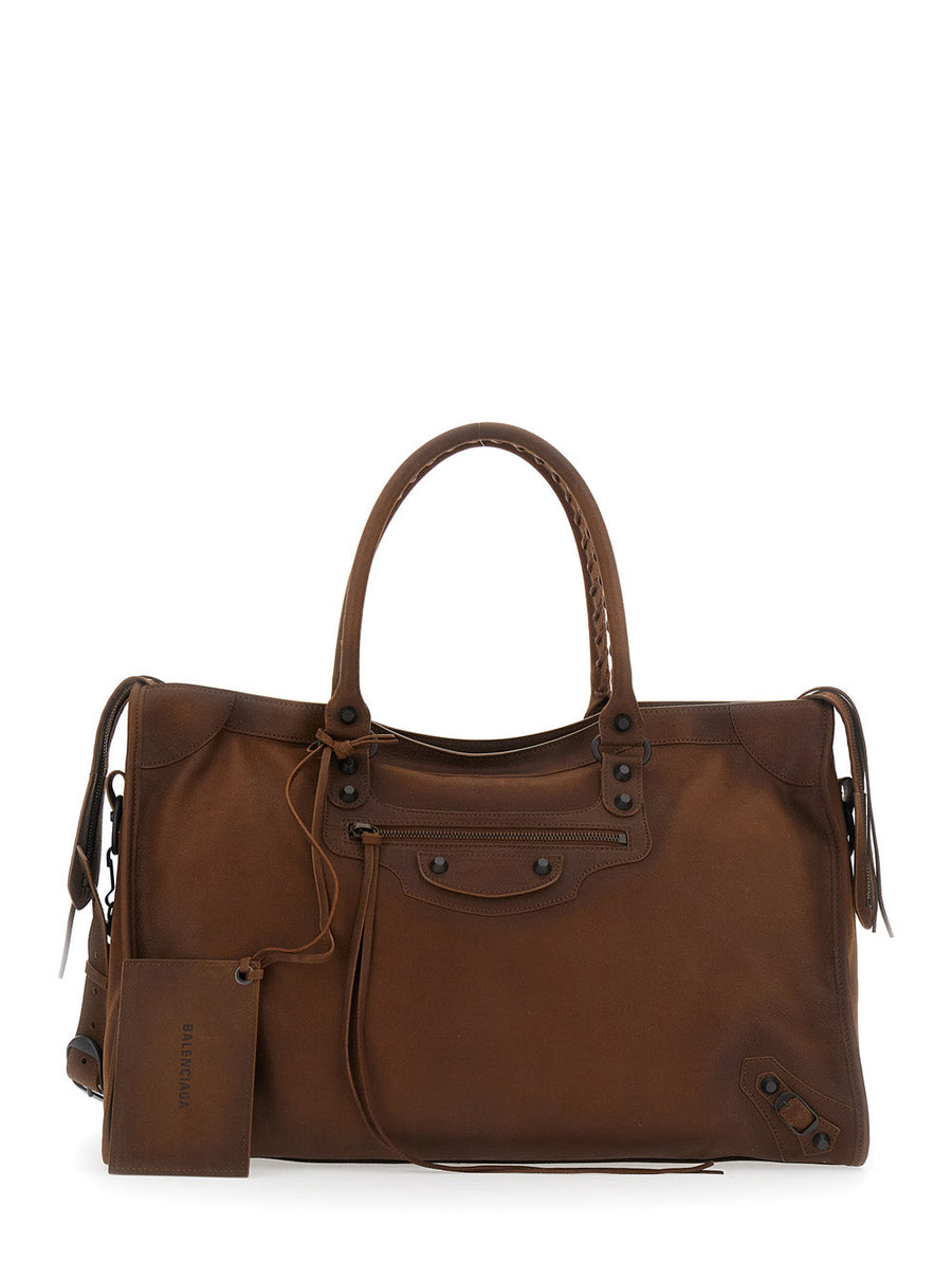 Balenciaga Le City Shoulder Bag — Brown Leather