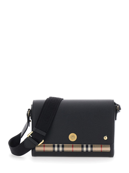 Burberry Note Crossbody Bag — Black Calf Leather