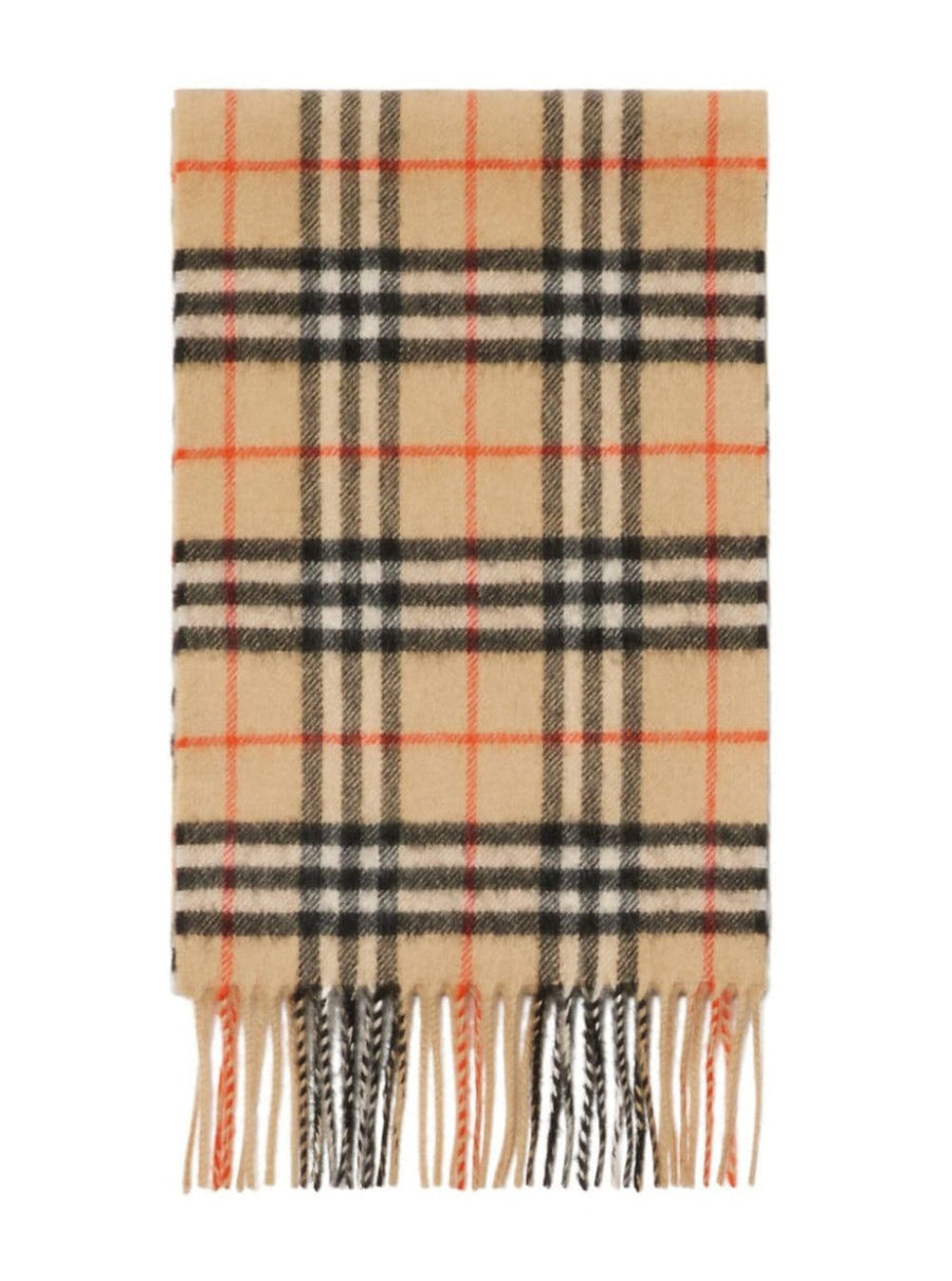 Burberry Cashmere Check Scarf — Beige Scarfs