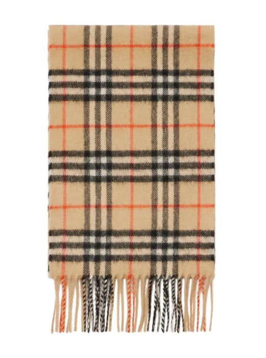 Burberry Cashmere Check Scarf — Beige Scarfs