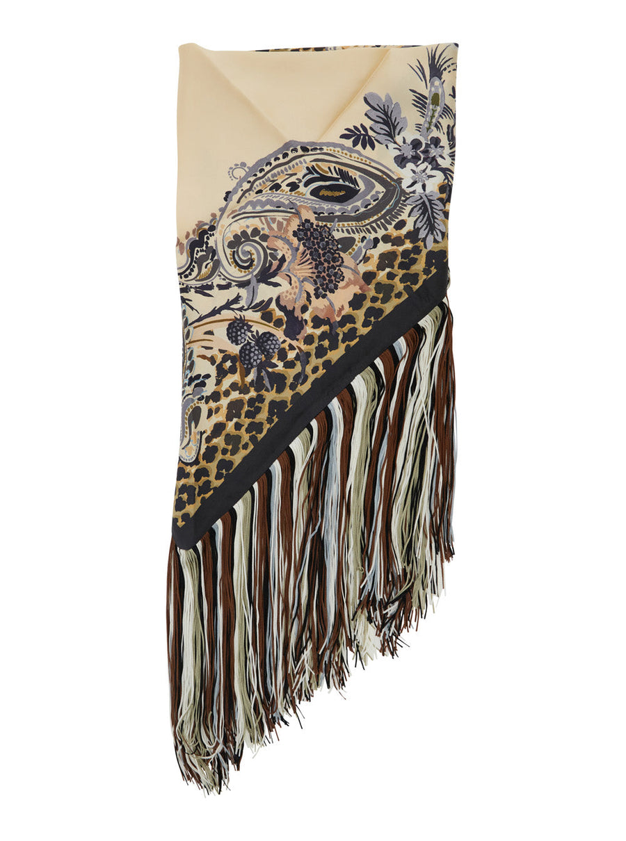 Etro Baroque Ornamental Print Scarf — Black Silk Scarfs