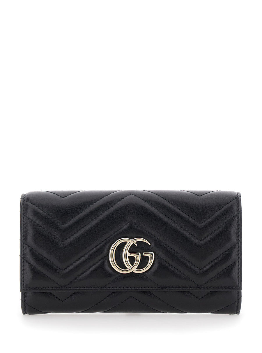 Gucci Gg Marmont Wallet — Black Leather