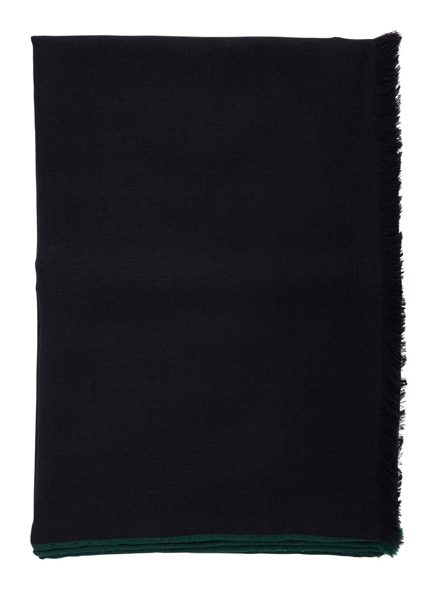 Gucci Wool-Silk Blend Scarf — Black Wool Silk Scarfs
