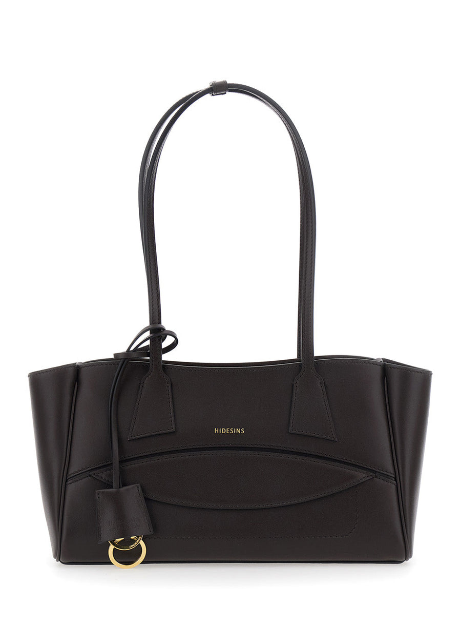 Hidesins Structured Leather Shoulder Bag — Brown