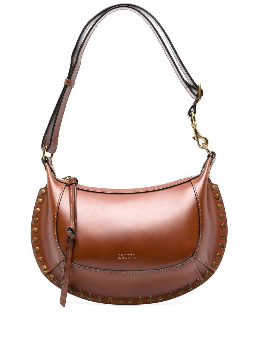 Isabel Marant Oskan Moon Shoulder Bag — Brown Leather