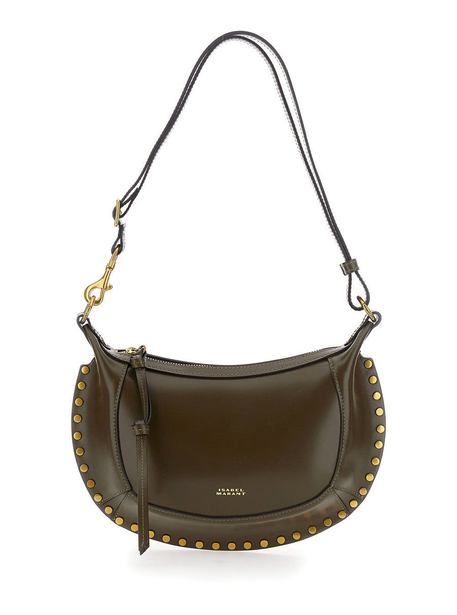 Isabel Marant Oskan Moon Crossbody Bag — Green Leather
