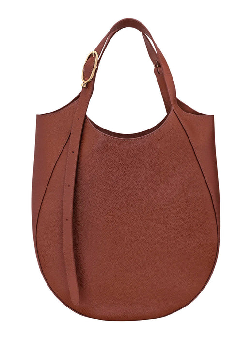 Longchamp Le Foulonné Shoulder Bag — Brown Calf Leather