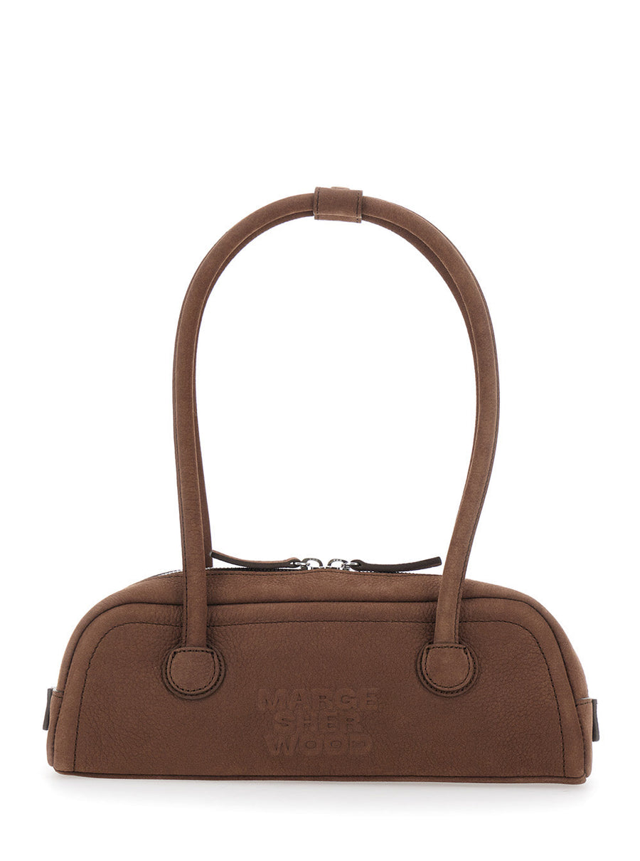 Margesherwood Structured Cow Leather Shoulder Bag — Brown