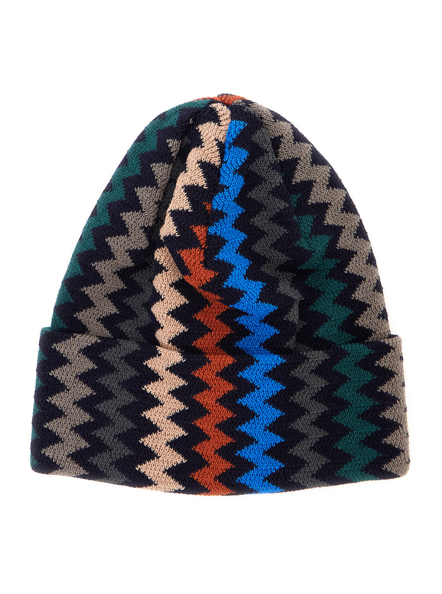 Missoni Cprawmua777 Striped Wool-Acrylic Knit Beanie — Black Beanies