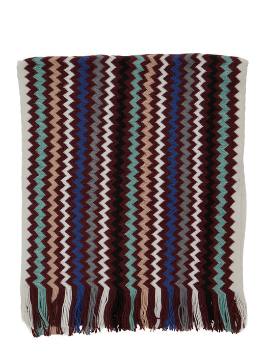 Missoni Zig-Zag Knit Scarf — Multicolor Acrylic Scarfs