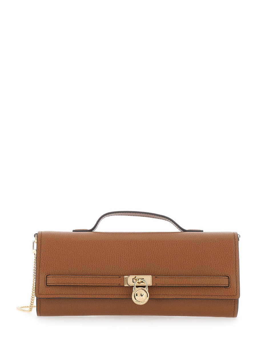 Michael Michael Kors Grained Leather Clutch — Orange Cow