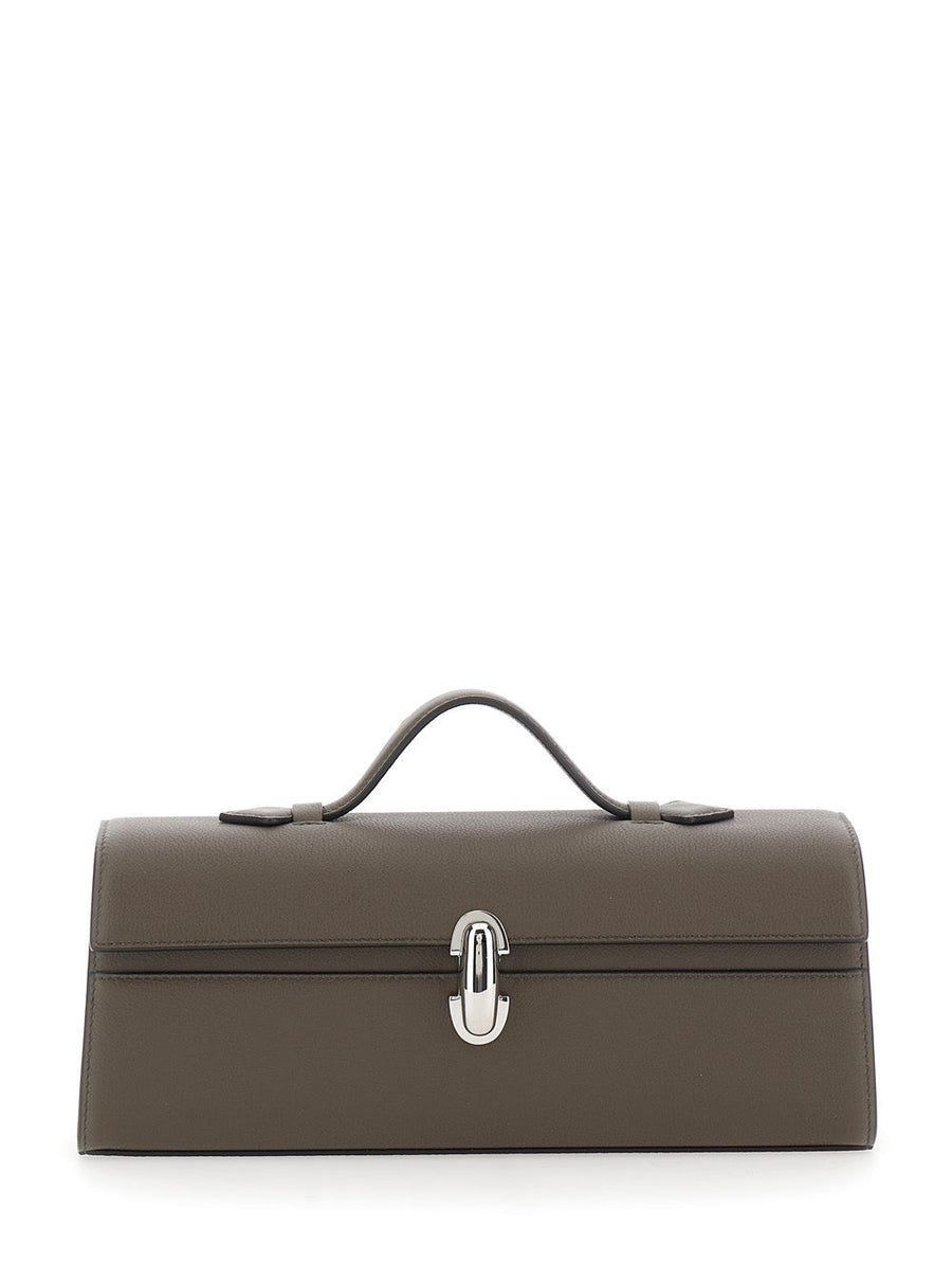 Savette Symmetry Top Handle Bag — Brown Calf Leather