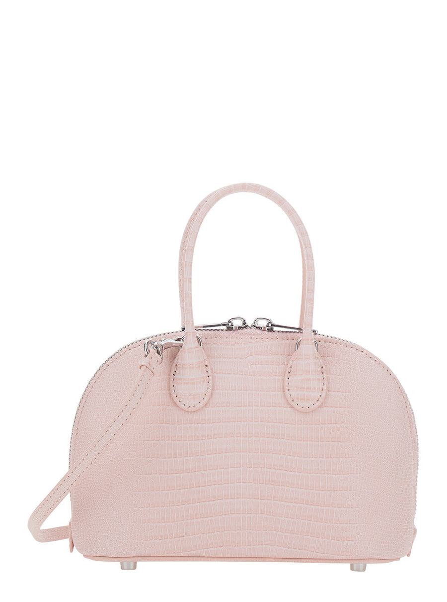 Self-Portrait Lizard-Effect Leather Mini Bag — Pink