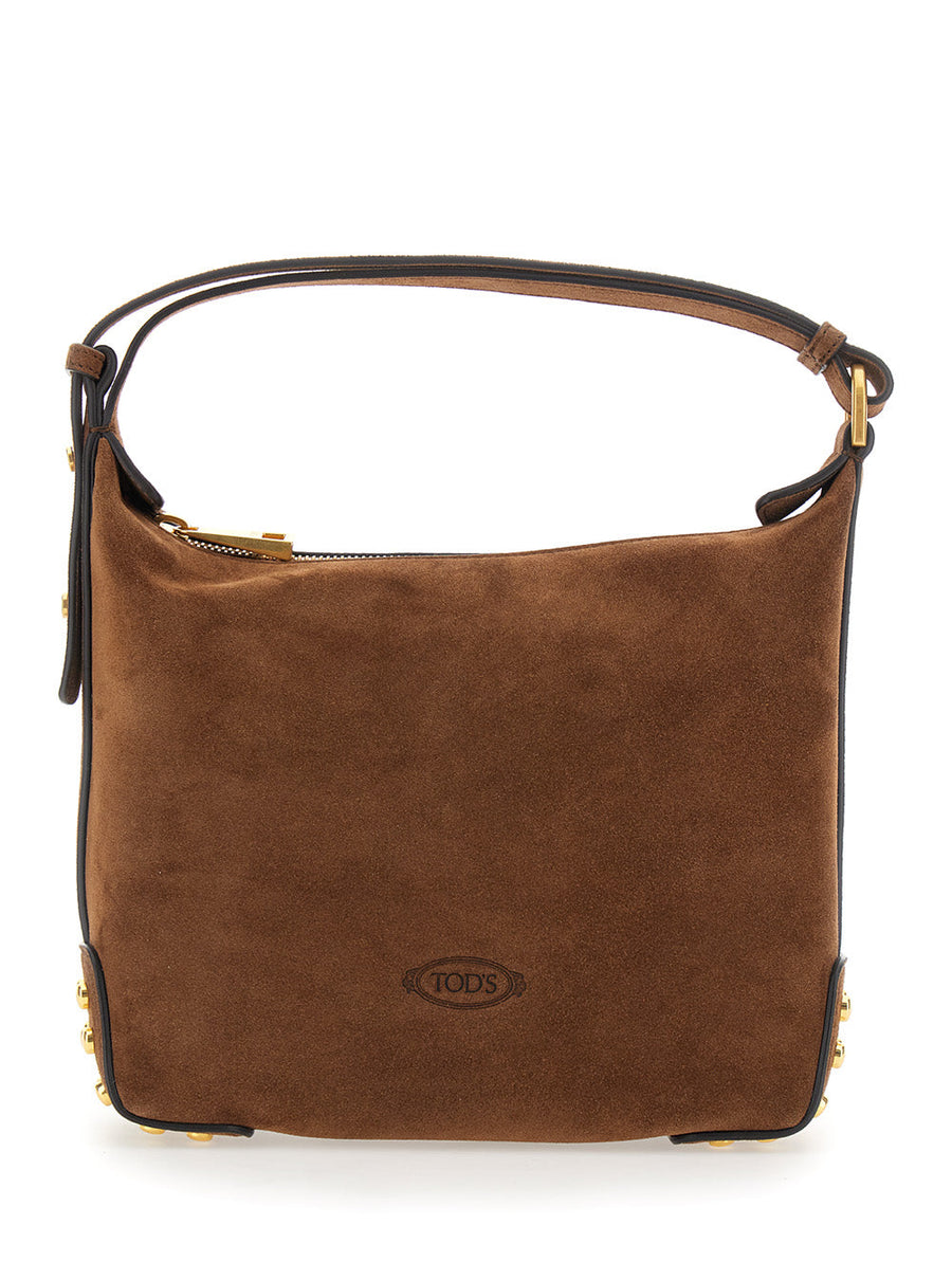 Tods Gommino Shoulder Bag — Brown Calf Leather