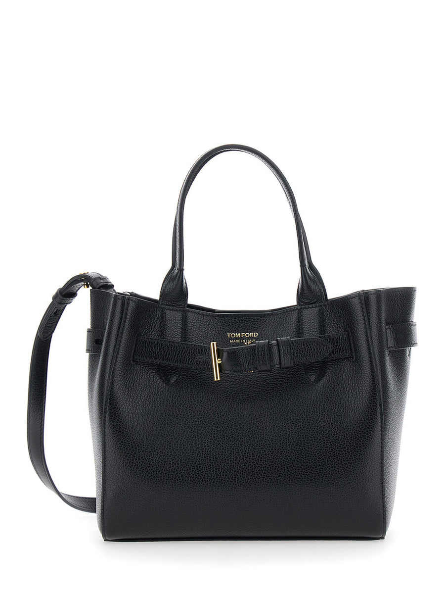 Tom Ford Audrey Piccola Shoulder Bag — Black Calf Leather