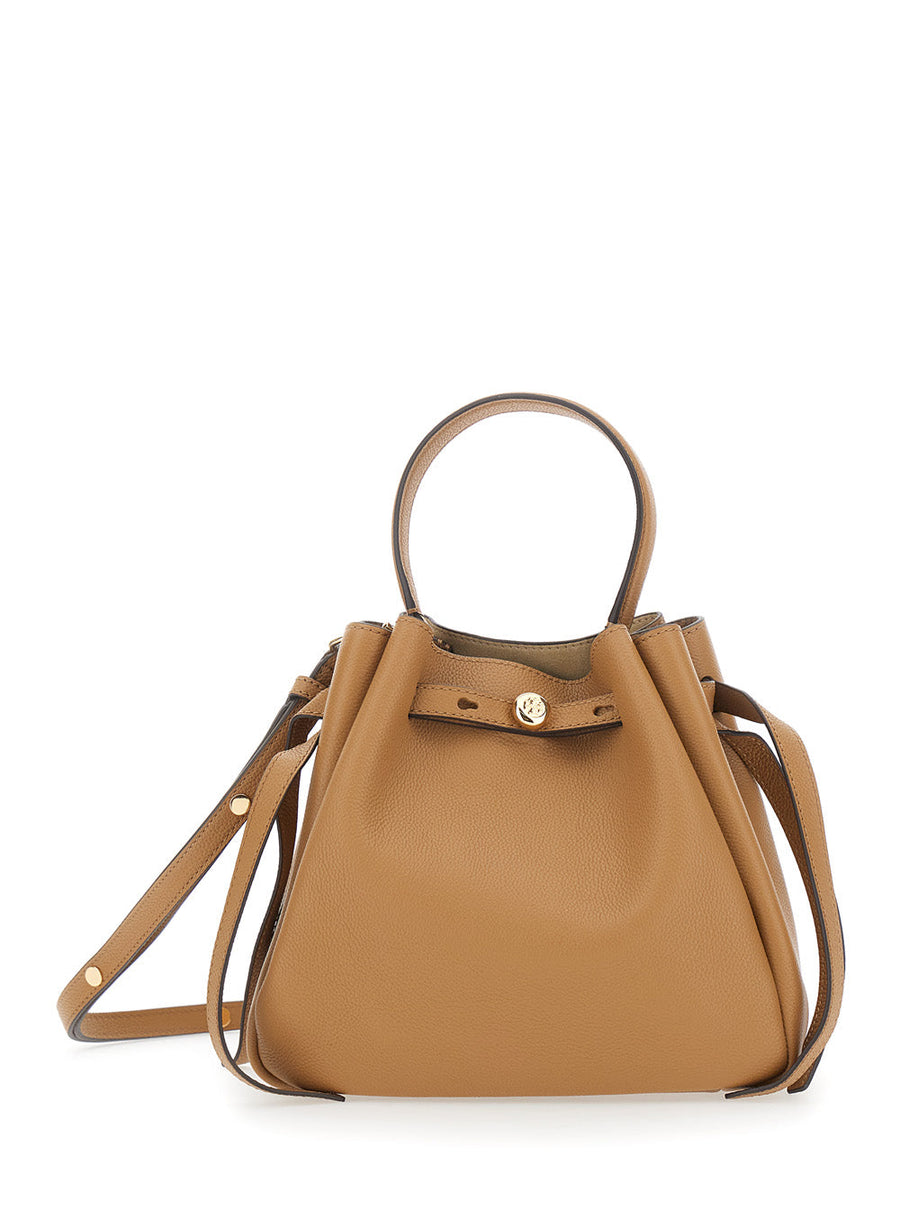 Tory Burch Bucket Bag — Beige Cow Leather