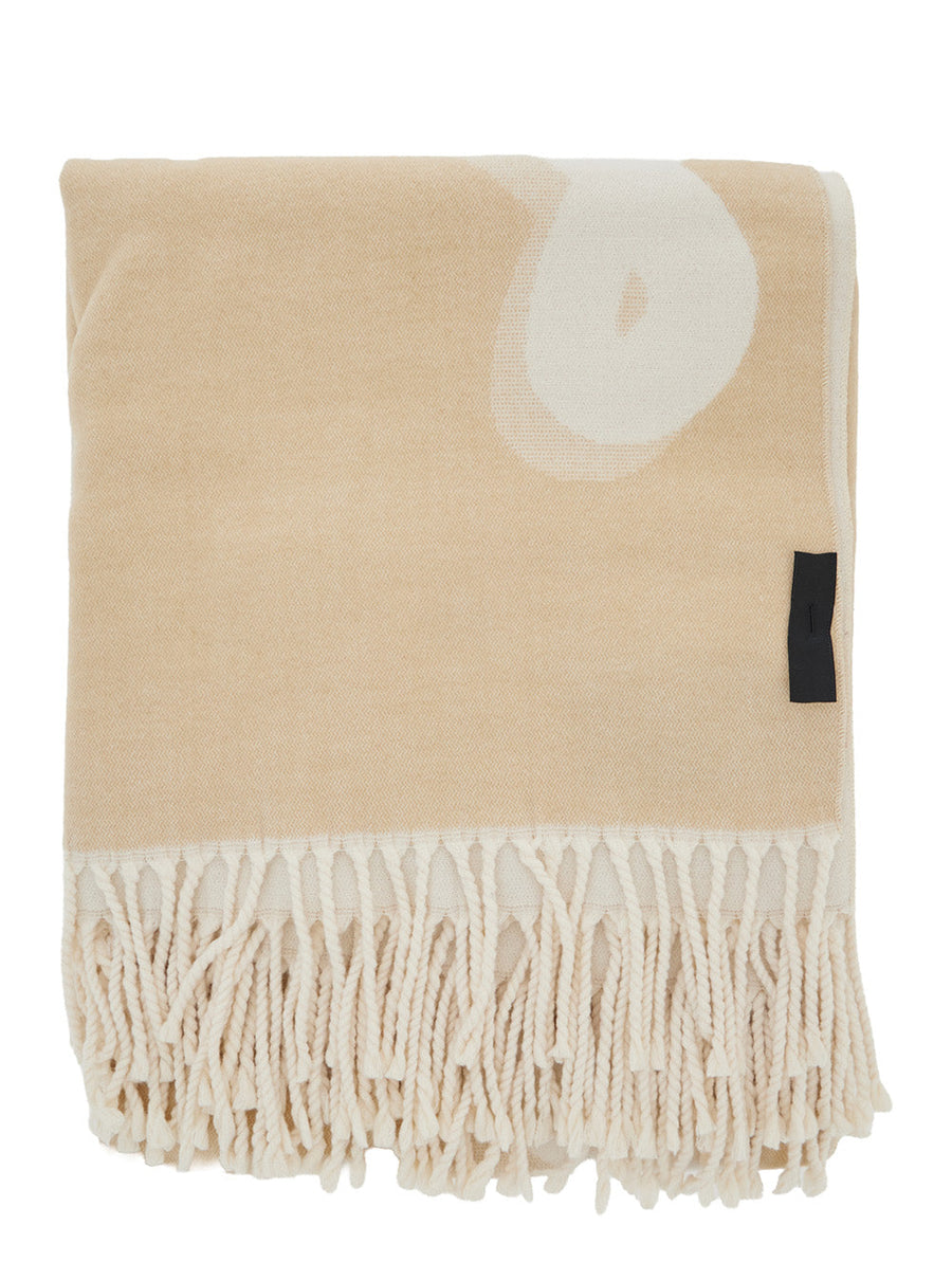 Twinset Geometric-Patterned Polyester Scarf — Beige Scarfs