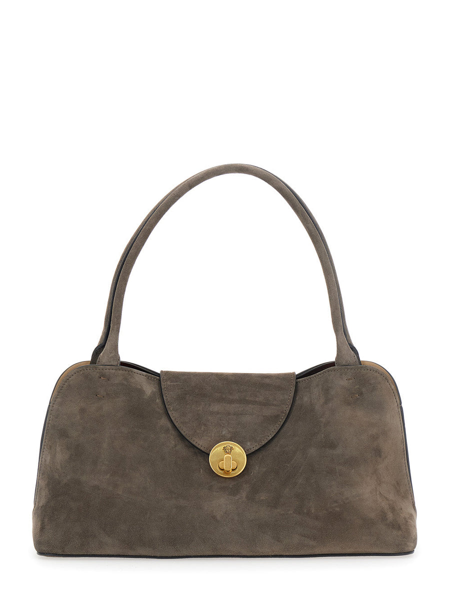 Versace East West Shoulder Bag — Brown Lamb