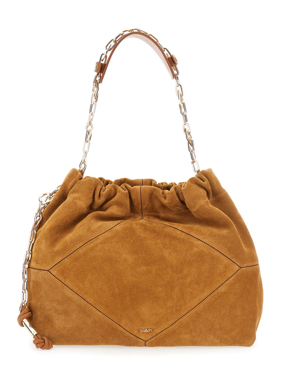 Ba&sh June Shoulder Bag — Beige Suede