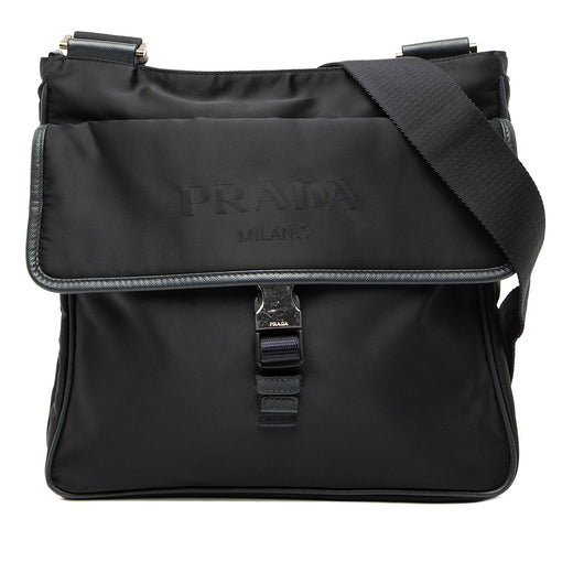 Saffiano Trimmed Tessuto Zip Top Crossbody - Image 1